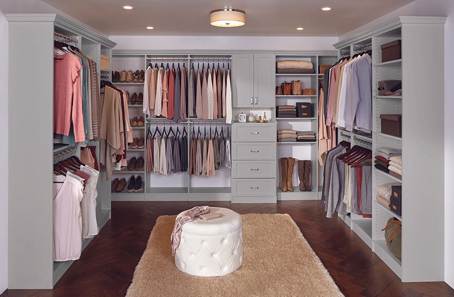 builder gray shake closet